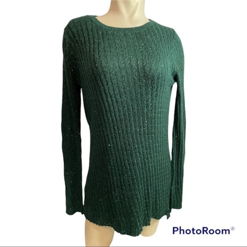 Apt. 9 Hunter Green Sweater w/ Sparkles Size L